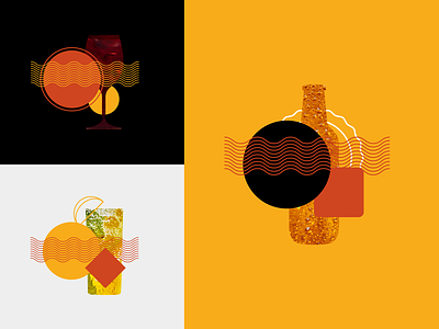 Alcohol branding experiments alcohol beer branding cocktail design graphics illustration modern montage texture vector wine