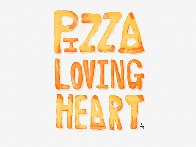 Pizza Loving Heart cheese graphicdesign handlettering illustration pizza typography