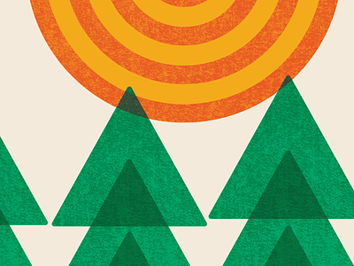 Catch & Release | Posters For Parks 2020 | Detail 2 2020 circles design geometric green grit illustration landscape minnesota orange outdoors parks poster repetition sullivan sun texture trees triangles