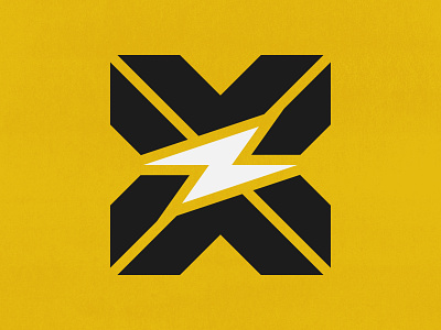 X + Spark | Logo Concept | 005 005 black bold branding concept design electric geometric icon logo logos matt shock spark sullivan texture white x yellow