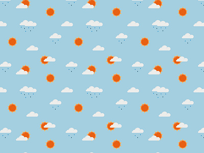 Weather Pattern cloud flat design pattern pattern art pattern design rain sun vector