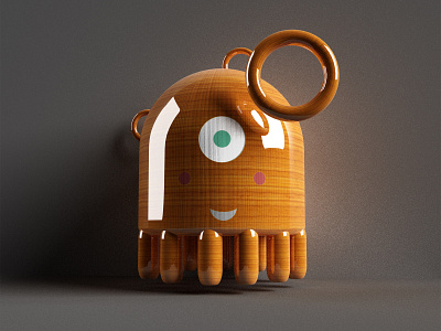 Emma 3d app icon apps character illustration ios monster wood