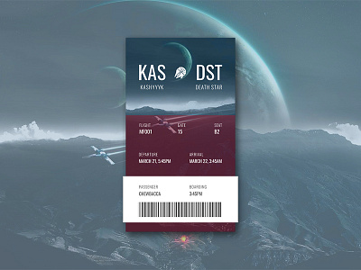 Daily UI #024 boardingpass dailyui flight galaxy milleniumfalcon space starwars