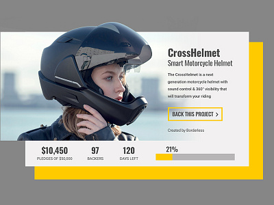 Daily UI #032 crosshelmet crowdfund dailyui kickstart uidesign uxdesign