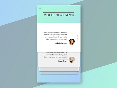 Daily UI #039 dailyui mobilepage testimonials uidesign uxdesign