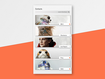 Daily UI #044 contacts dailyui favorites forceawakens starwars uidesign uxdesign