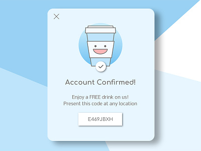 Daily UI #054 cafe code coffee confirmation coupon dailyui mobile uidesign uxdesign