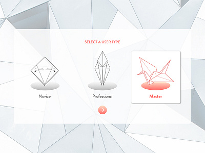 Daily UI #064 dailyui folding origami paper selection selectuser uidesign usertype uxdesign
