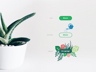 Daily UI #083 animation blooming button buttonstates dailyui plants spring uidesign uxdesign