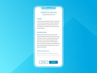 Daily UI #089 agreement dailyui fineprint iphonex legal mobile policy termsofservice uidesign uxdesign