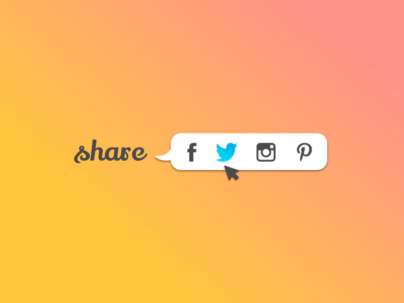 Daily UI #010 social buttons pinterest instagram twitter facebook share button social app uxdesign uidesign dailyui