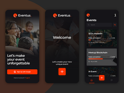 Eventus - Events Planner app app design application event events app planner trend ui ux visual design