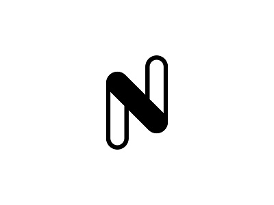 letter N Logo 2d black black white brand branding clean design dribbble flat logo monogram monoline negative space simple uiux