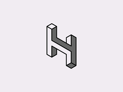 letter H logo 2d black white brand branding clean concept design dribbble flat flat design icon illustration letter logo monogram simple space symbol typography vector