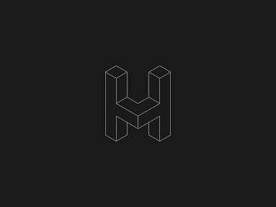 Letter H logo 2d black brand branding clean gray happiness icon illustration logo love monogram simple stayhome vector