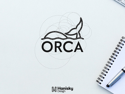 orca minimalist logo design