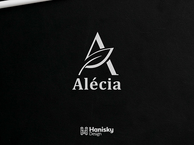 Alécia logo design, vegan cosmetics brand clean logo minimalist monogram simple vector vegan logo