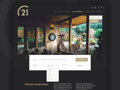 Century21 | Real Estate Landing page art direction brand identity century 21 corporate flat design house landing page minimal real estate redesign redesign concept ui designer ui ux ux designer web web design website