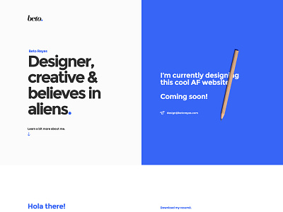 Beto Reyes | Portfolio Landing page art direction brand identity branding design flat design landing page logo minimal portfolio showcase typography ui ui designer ui ux ux ux designer web web design website