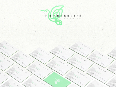 Hummingbird | Wellness Spa Brand identity art direction brand brand identity branding business card creative design eco flat design graphic design green hummingbird icon illustration logo minimal spa typography vector wellness