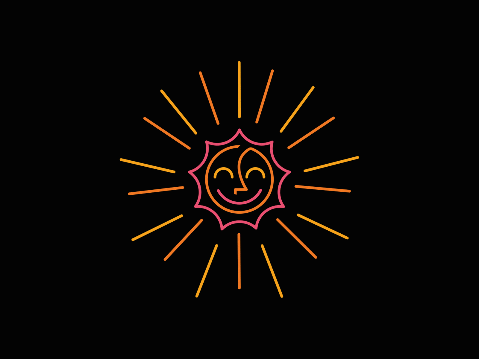 Happy Sun 80s 90s after effect animation cute graphicdesign happy happy hour icon illustration logo motion neon neon light orange pink red sun sunny yellow