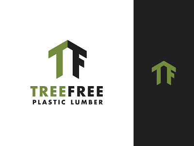 TreeFree Logo (Unused) black brand branding combination free gray green grey house identity logo lumber mark plastic tree type vector