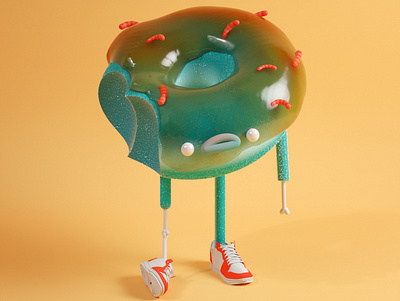 Zombie Donnut 3d 3d illustration 3d modeling c4d character design cinema 4d clown dragonball illustration octane