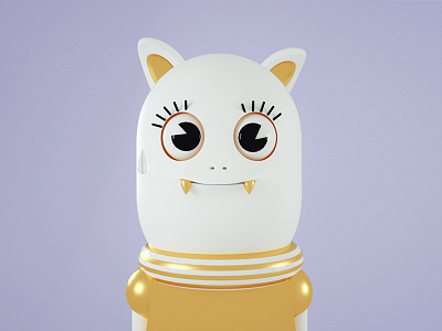 Nervous cat 3d 3d illustration character design cinema 4d