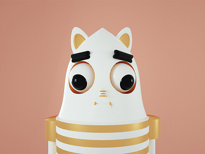 Ugly Cat 3d 3d illustration character design cinema 4d