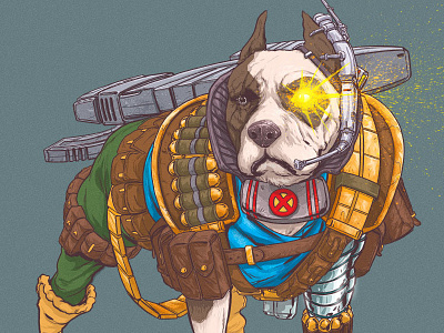 Ca-bull Terrier cable comicart dog illustration marvel