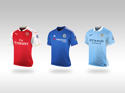 Fantasy Premier League Shirts 2015/16 arsenal chelsea city fantasy illustrator kits league manchester premier shirts vector