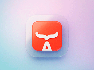 A-kit logo 3d animation app blender3d branding clean coding cycles gif icon logo tale whale