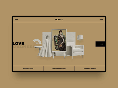 Picasso concept 3d abstract animation concept minimal picasso ui web