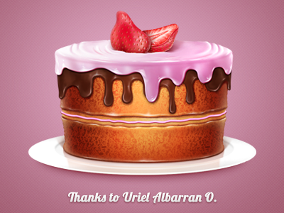 "Thanks" cake cake plate strawberry thanks