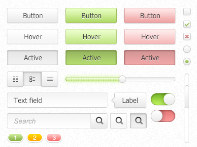 UI kit button gui interface search slider ui
