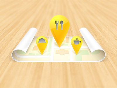 Food map food icon map pin search