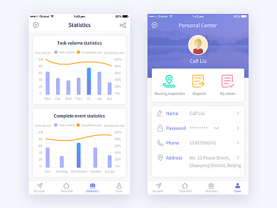 Data graph and personal Center data visualization interface design personal center