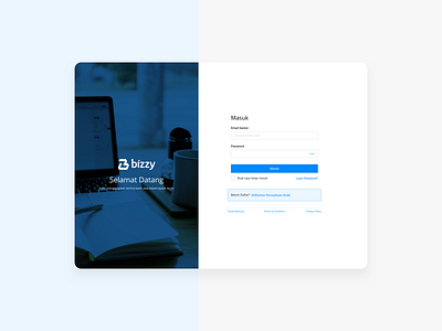 Bizzy Login page