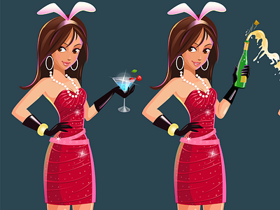 Bingo Party -Host character design bingo casino character design games girl host vegas
