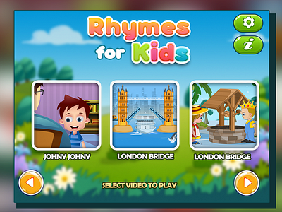 Kids App Development education game kids kids app menu rhymes splash ui design video