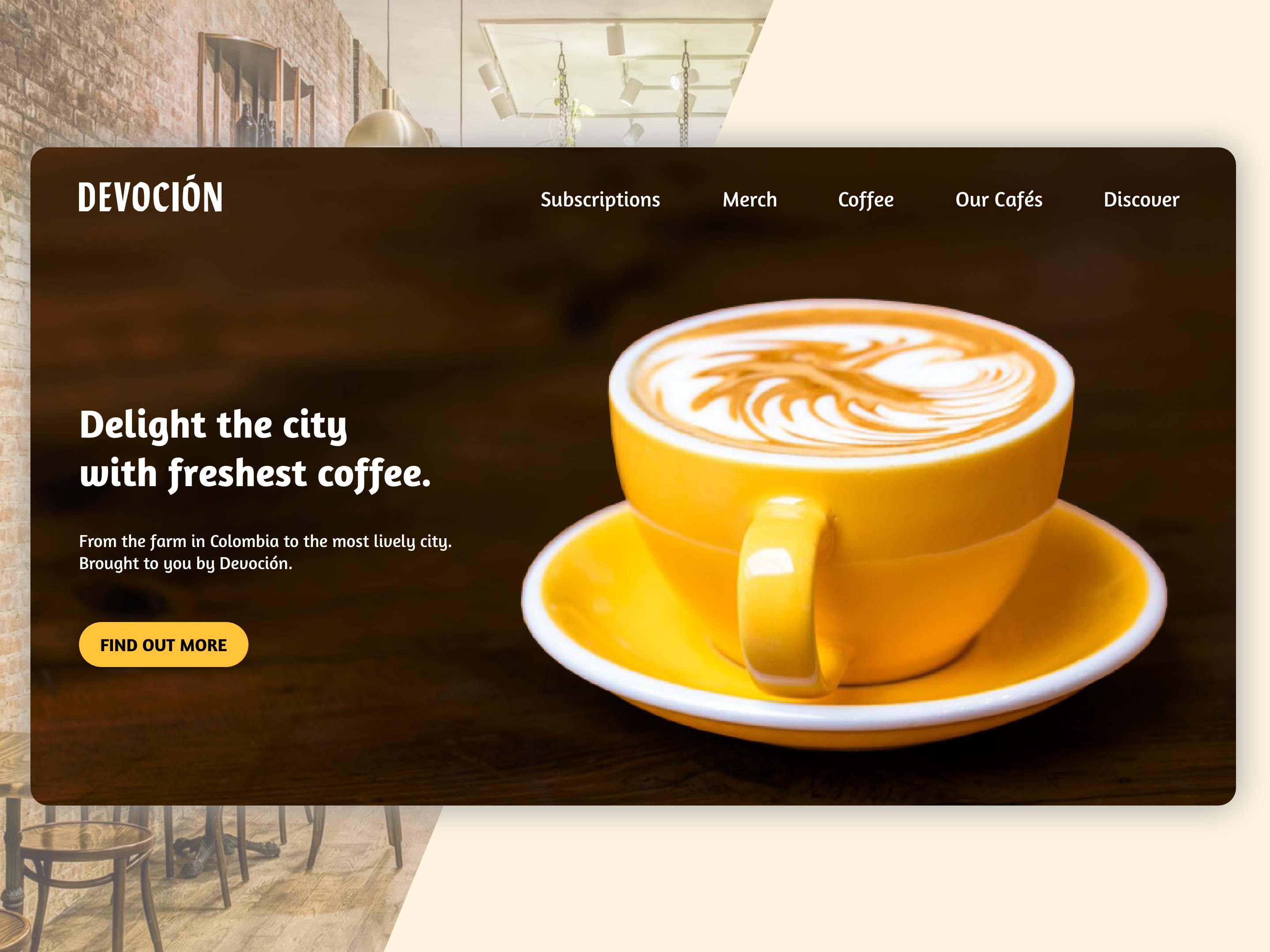 Devoción Coffee Shop Landing Page by Natsume a.k.a. Yi Chen on Dribbble