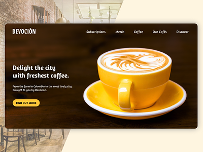 Devoción Coffee Shop Landing Page branding brooklyn cafe dailyui landing page landingpage new york ui uidesign uxdesign