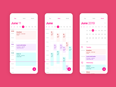 Mobile Calendar UI Design