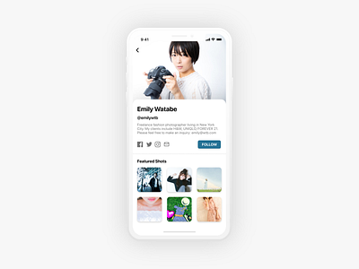 Photo Sharing Platform Profile UI Design