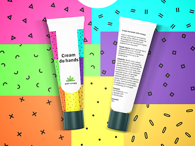 1_hand cream_50designProject branding colorful conopy cream design hands illustration pattern product product design project tube