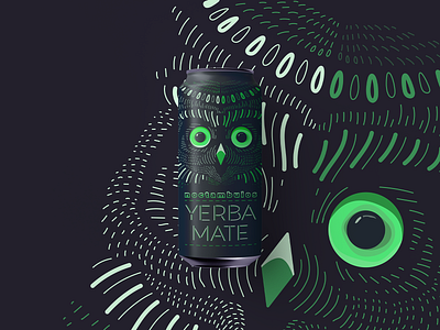 2_yerba mate can_50designProject beverage branding can challenge design drawing drink illustration logo mate owl product product design project soda typography vector yerba yerba mate