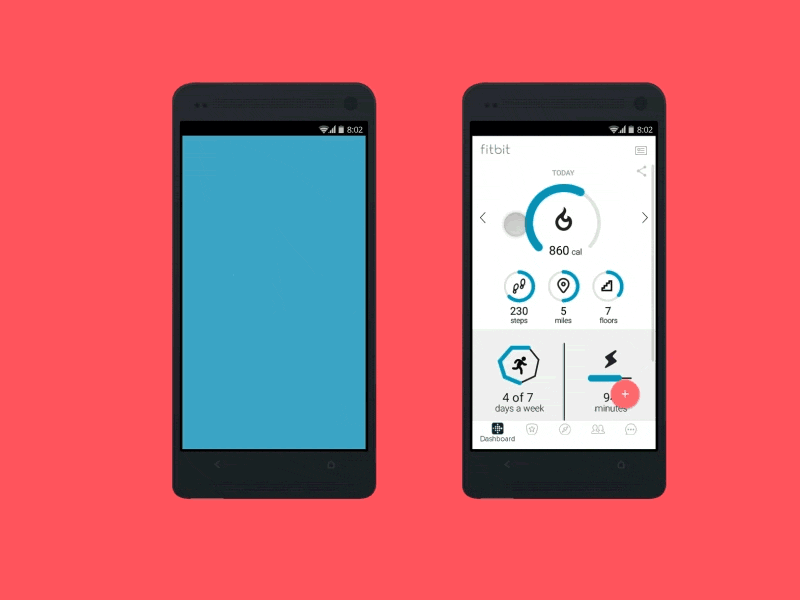 Fitbit redesign - case study + logo animation android animated application case study design exercise logo animation mobile redesign sport uxui