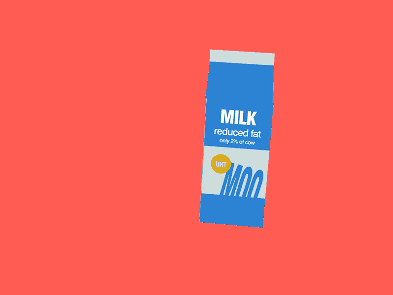 3D Milk Carton GIF 2d 3d animation blue carton gif milk presentation product white