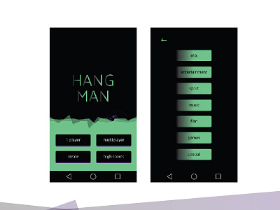 Hangman Game app android application design game gradient hangman ios mobile project ui ux