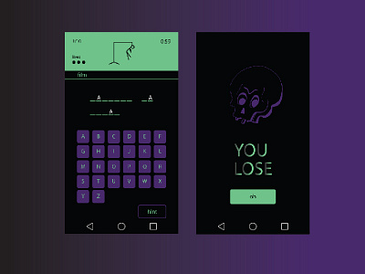 Hangman Game app android application illustration design game gradient hangman ios mobile project ui ux